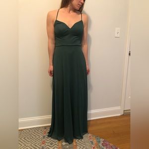 Azazie bridesmaid dress- dark green